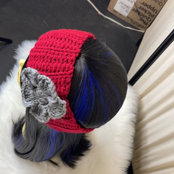 KNITTED FLORAL HEADBAND- OSFM HOMEMADE! - Picture 6 of 8
